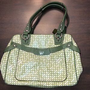 Great condition. Coach green & white purse.